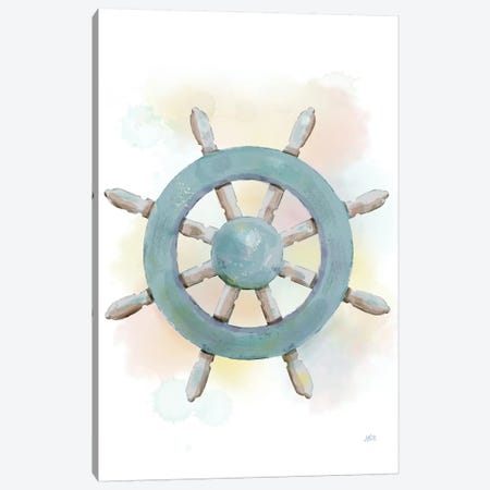 Watercolor Ship's Wheel Canvas Print #JAD20} by Jade Reynolds Canvas Print