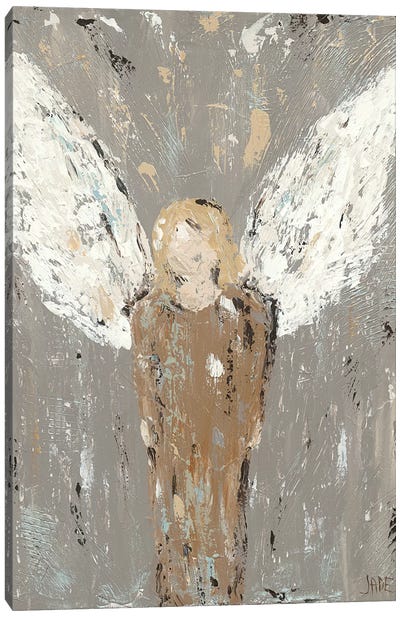 Angel Guardian Canvas Art Print - Religious Christmas Art