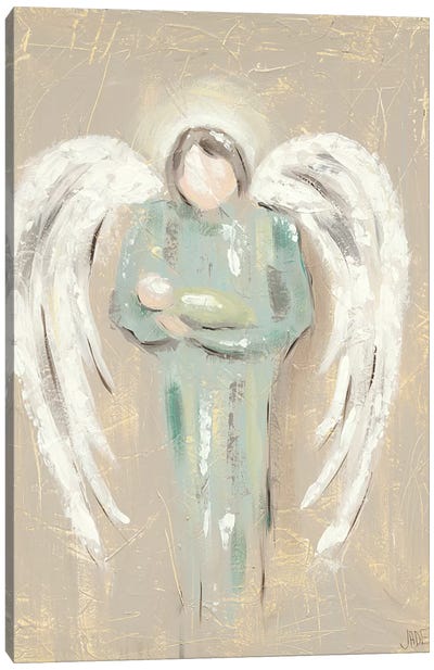 Angel Love Canvas Art Print - Christmas Angel Art