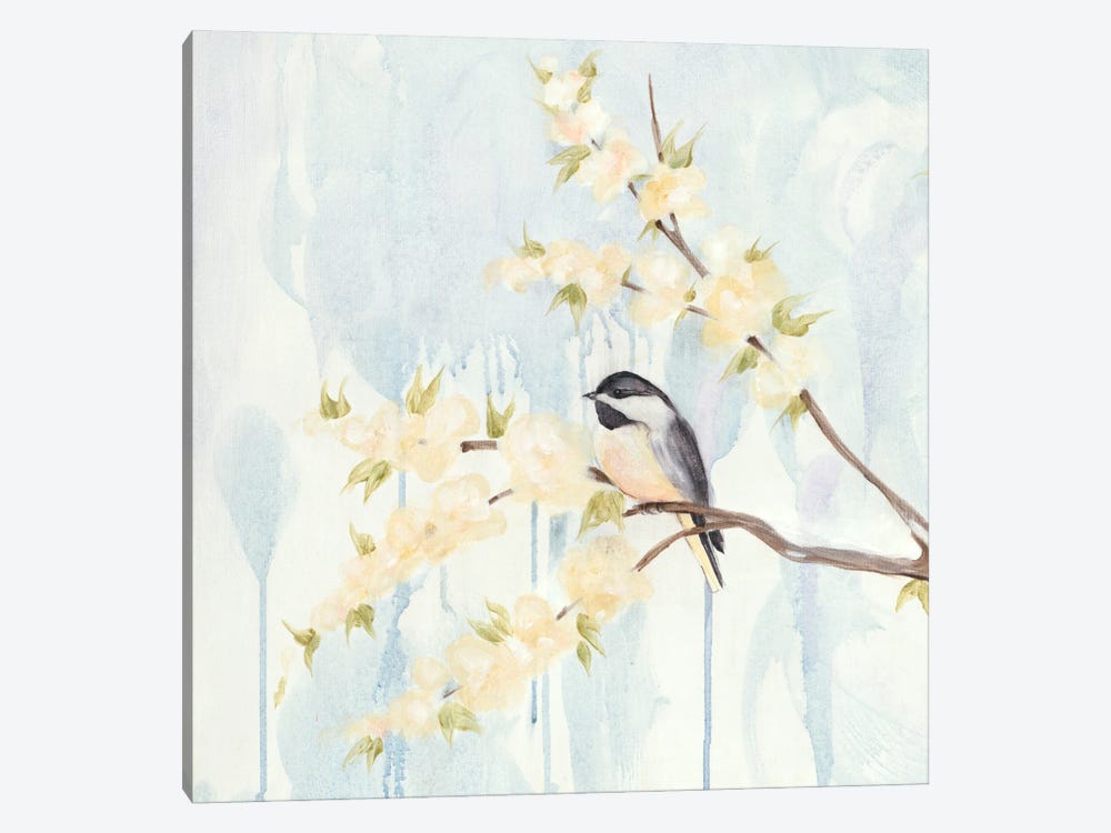 Spring Chickadees I 1-piece Canvas Print