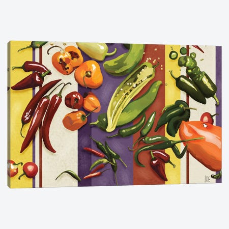Sarape Peppers I Canvas Print #JAD51} by Jade Reynolds Canvas Wall Art
