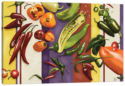 Sarape Peppers I Canvas Art Print - Mexican Cuisine