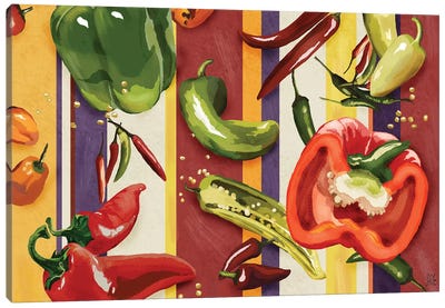 Sarape Peppers II Canvas Art Print - Vegetable Art
