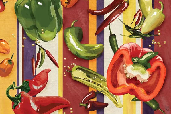 Cooking & Baking: Sarape Peppers II by Jade Reynolds
