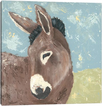Farm Life-Donkey Canvas Art Print