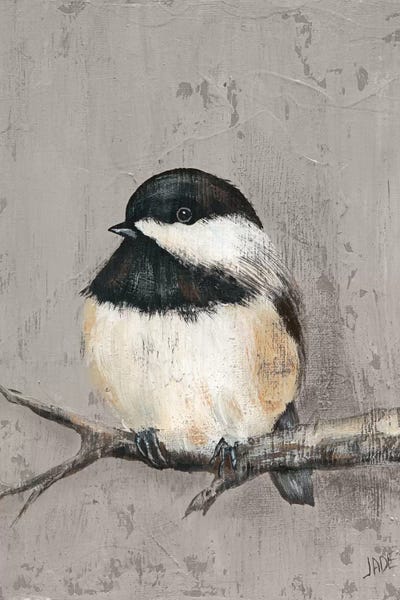 Winter Bird IV by Jade Reynolds framed canvas print