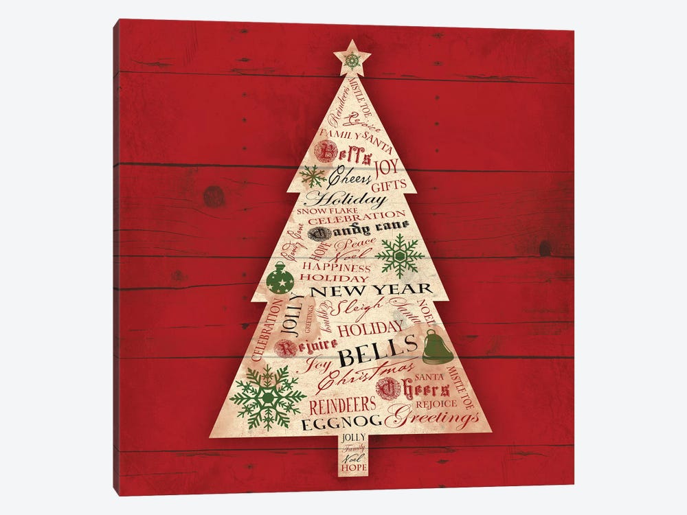 Christmas Tree Type by Jace Grey 1-piece Canvas Wall Art