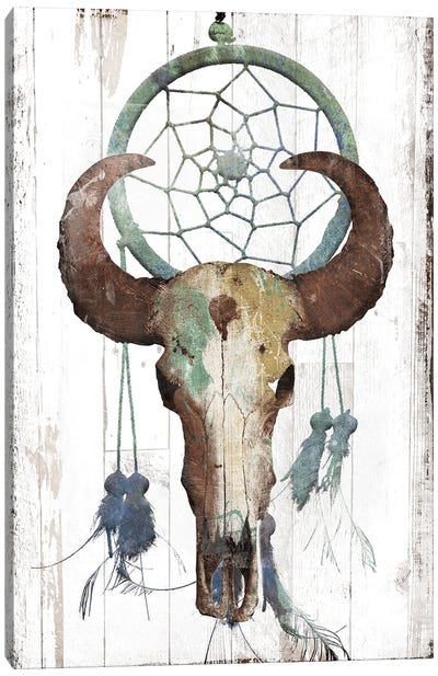 Bull With Dreamcatcher Canvas Art Print - Dreamcatchers
