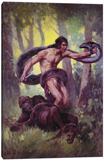 Tarzan Lord Of The Jungle Canvas Art Print - The Edgar Rice Burroughs Collection