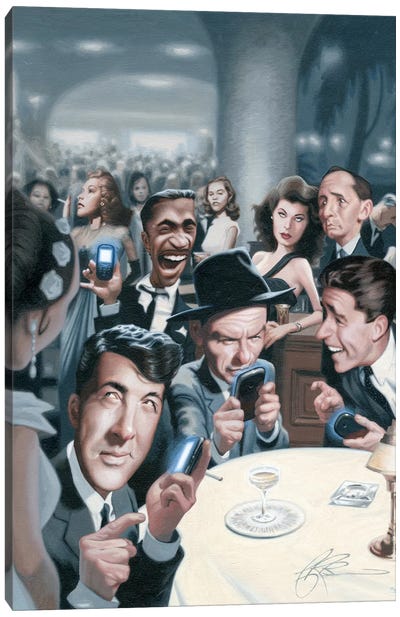 The Rat Pack Tweets Canvas Art Print - Sophisticated Dad