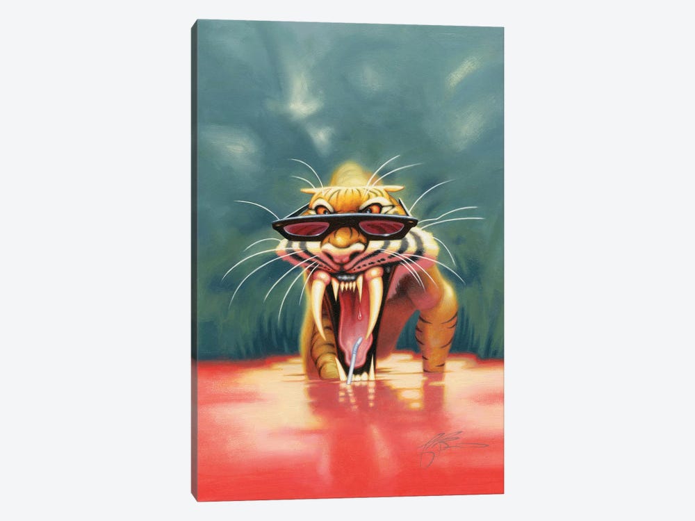 Thirsty Tiger by James Bennett 1-piece Canvas Print