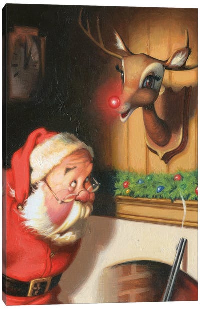 Rudolph Canvas Art Print - Naughty or Nice