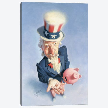 Poor Uncle Sam Canvas Print #JAM24} by James Bennett Canvas Print