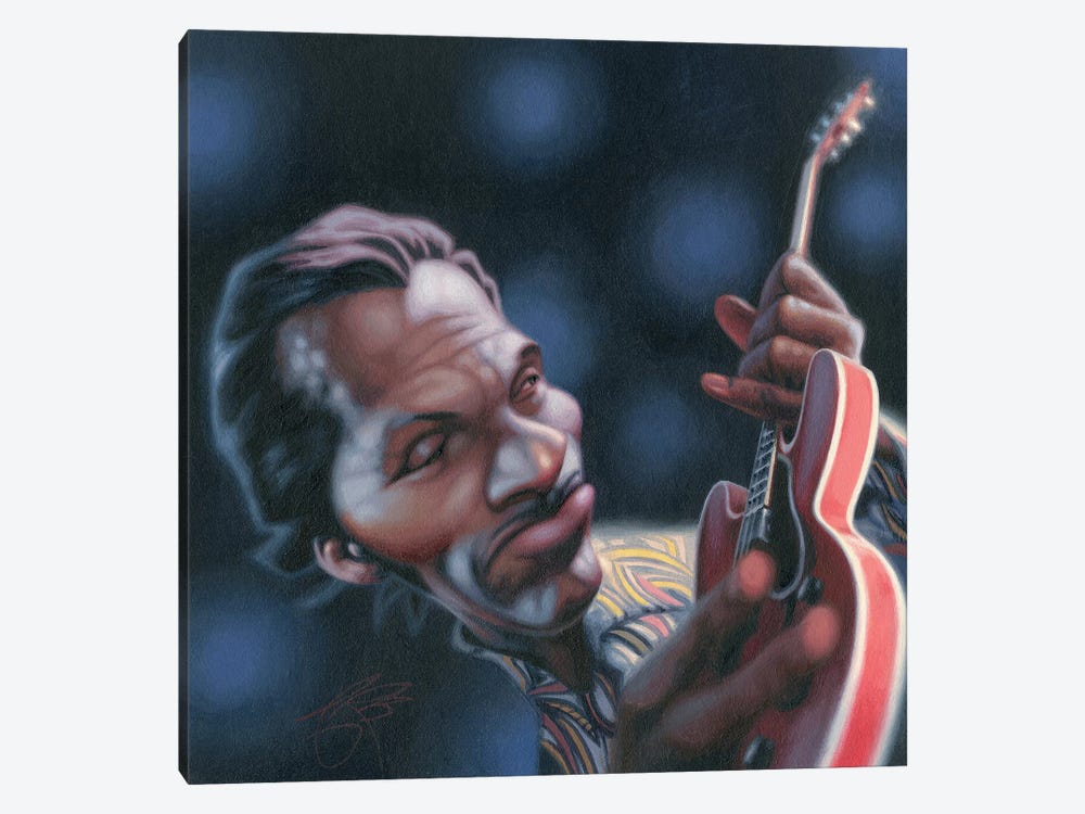 Chuck Berry by James Bennett 1-piece Canvas Art Print