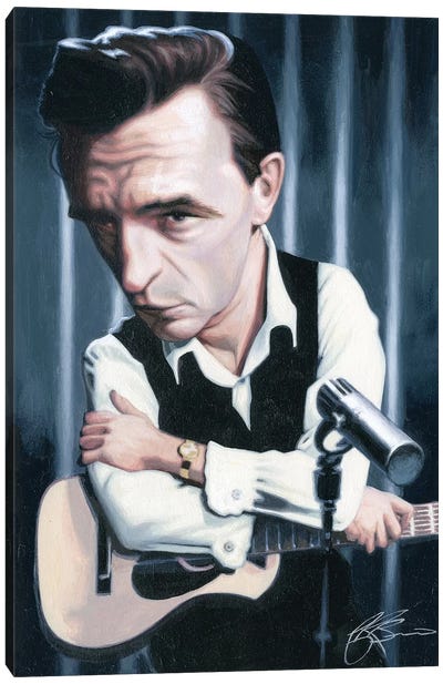 Johnny Cash Canvas Art Print - James Bennett