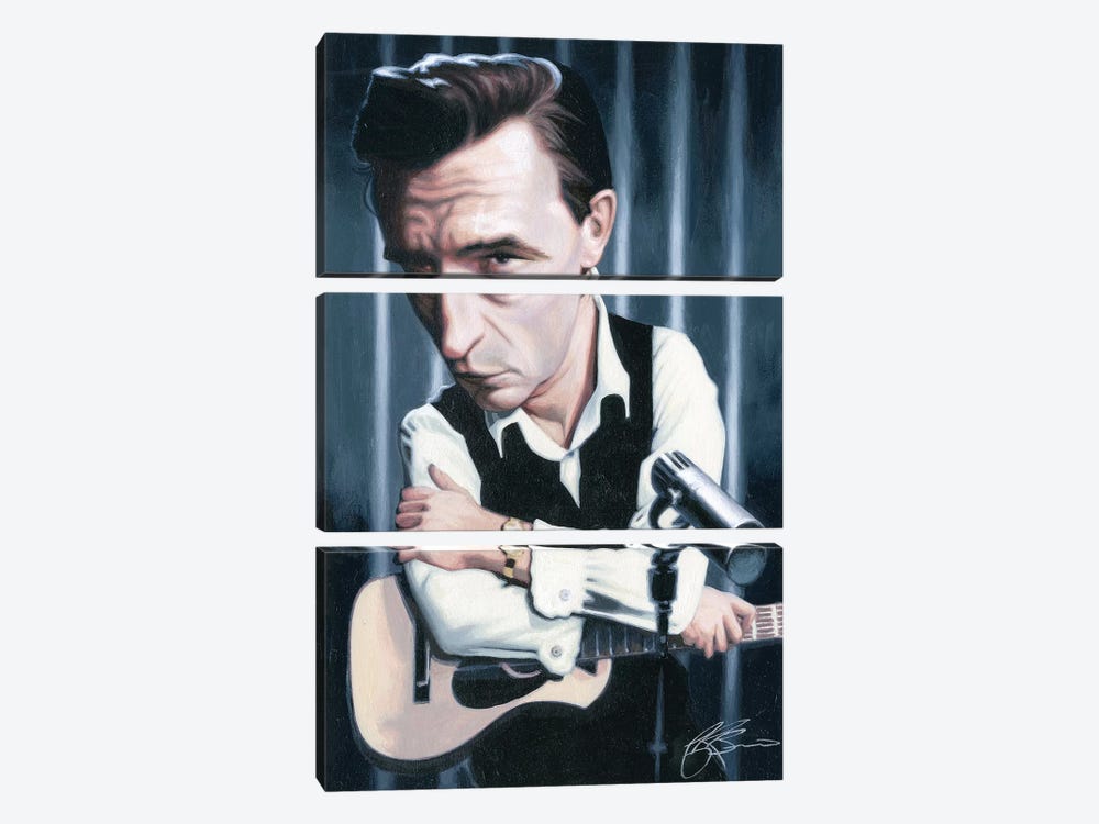 Johnny Cash by James Bennett 3-piece Art Print
