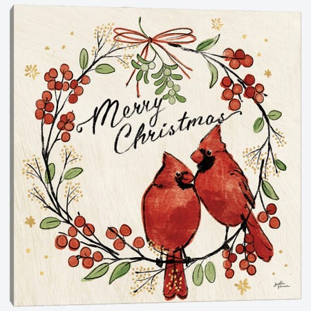 Christmas Lovebirds XII Canvas Print #JAP103} by Janelle Penner Canvas Art Print