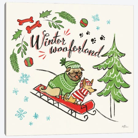 Winter Wooferland V Canvas Print #JAP135} by Janelle Penner Canvas Art Print
