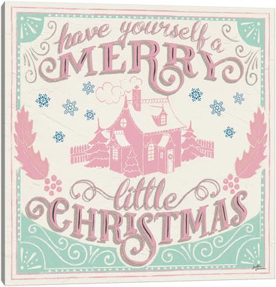 Merry Little Christmas V Vintage Canvas Art Print - Janelle Penner