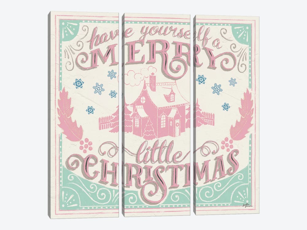 Merry Little Christmas V Vintage by Janelle Penner 3-piece Canvas Print