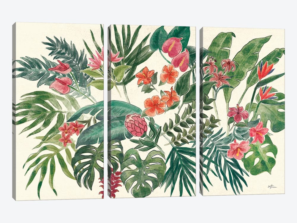 Jungle Vibes VI Leaves by Janelle Penner 3-piece Canvas Print