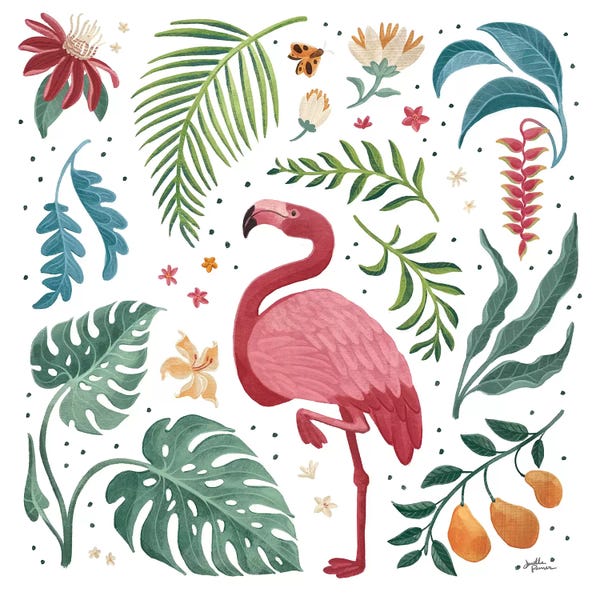 Janelle Penner: Jungle Love VI White by Janelle Penner