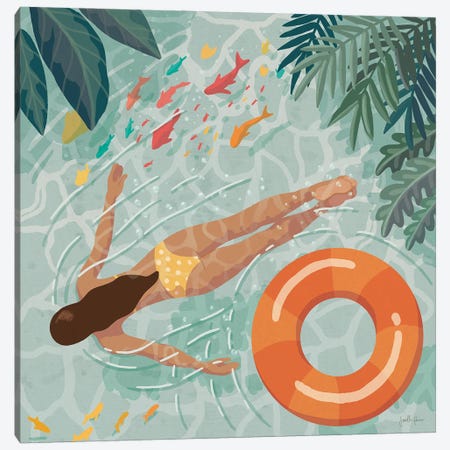 Beach Babes IV Canvas Print #JAP211} by Janelle Penner Art Print