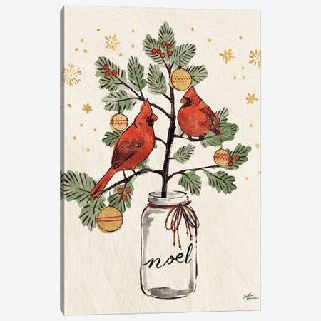Christmas Lovebirds XIV Noel Canvas Print #JAP226} by Janelle Penner Canvas Print
