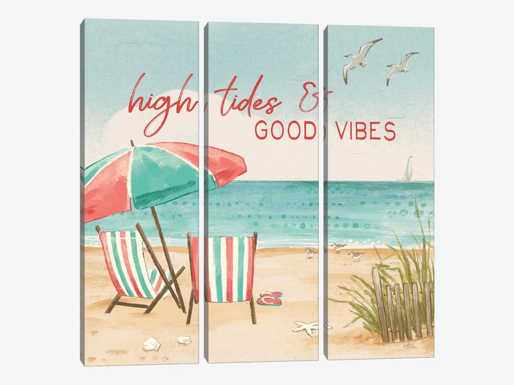 Beach Time II by Janelle Penner 3-piece Canvas Art Print