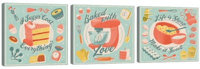 Fresh Baked Triptych Canvas Art Print - Janelle Penner