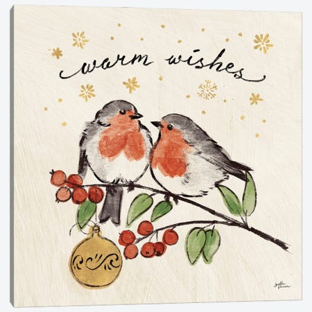 Christmas Lovebirds II Canvas Print #JAP94} by Janelle Penner Art Print