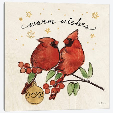 Christmas Lovebirds IX Canvas Print #JAP97} by Janelle Penner Canvas Art Print