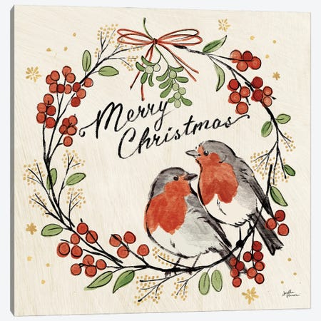 Christmas Lovebirds V Canvas Print #JAP98} by Janelle Penner Canvas Wall Art