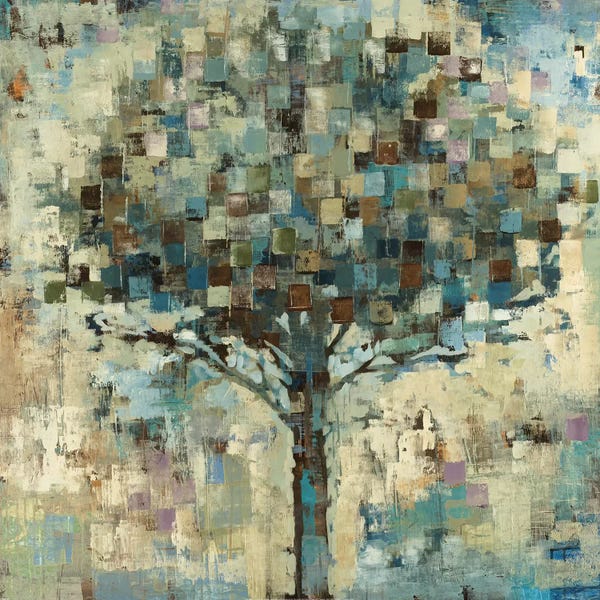 Teal Abstract Art: Sun Shower by Liz Jardine