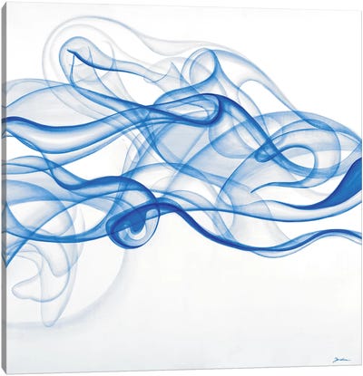 Smoke Signals (Blue) Canvas Art Print - Minimalist Office