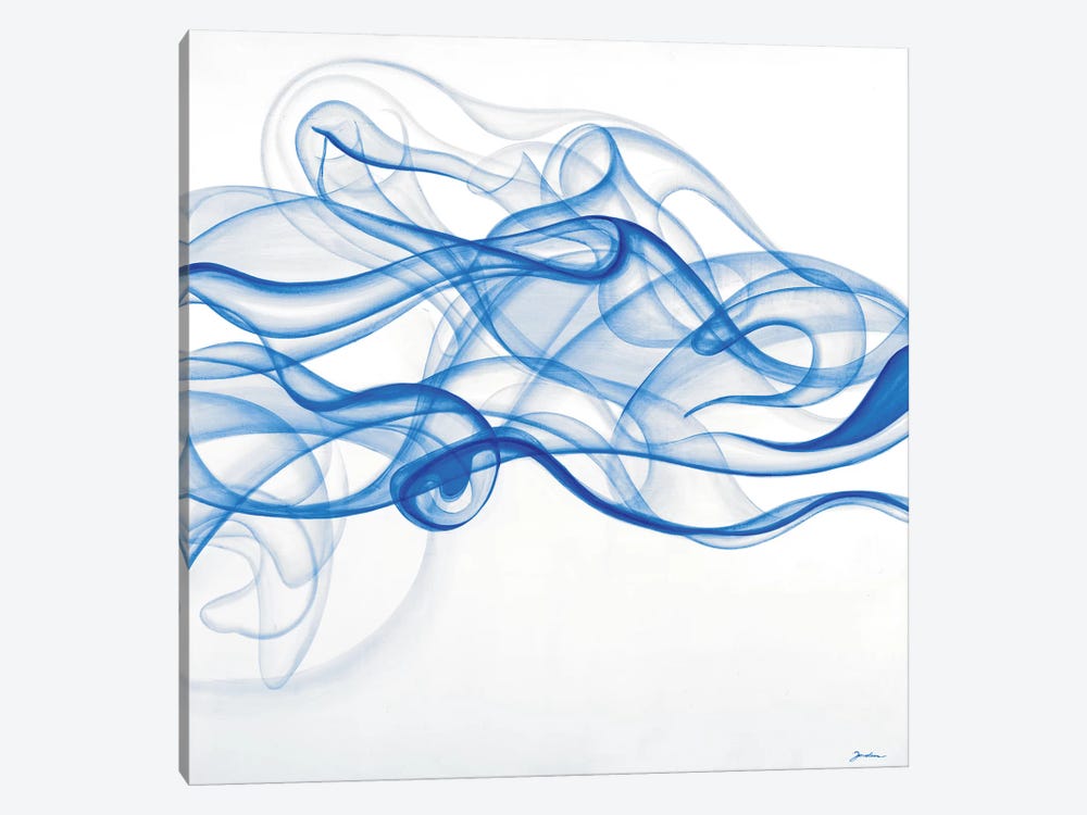 Smoke Signals (Blue) by Liz Jardine 1-piece Canvas Art