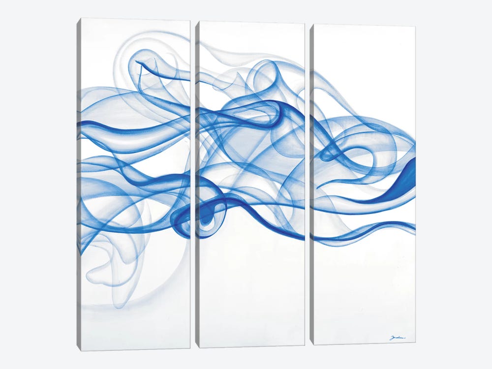 Smoke Signals (Blue) by Liz Jardine 3-piece Canvas Wall Art