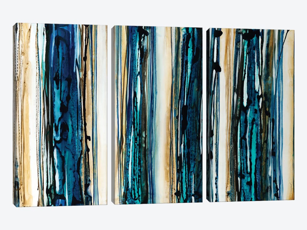 Blue Streaks by Liz Jardine 3-piece Canvas Artwork