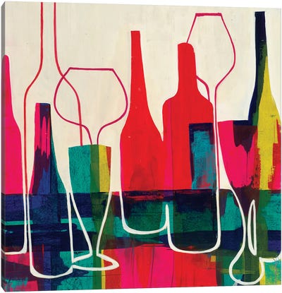 Raise Your Glass Canvas Art Print - Pop Art for Kitchen