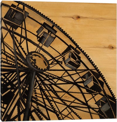 Vintage Ferris Wheel Canvas Art Print - Amusement Park Art