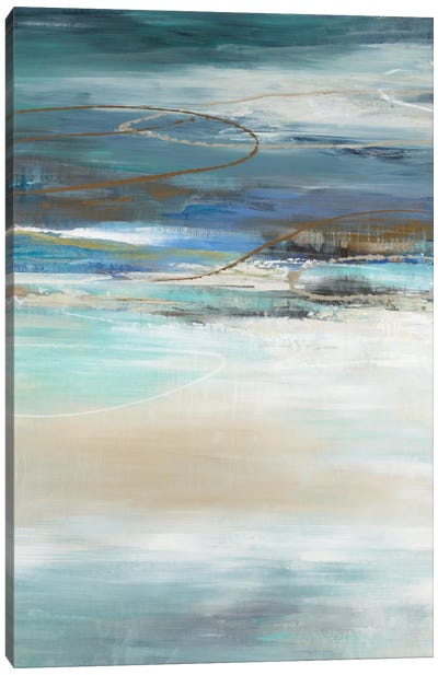 Geo Cache In Aqua Tones Canvas Art Print - Liz Jardine