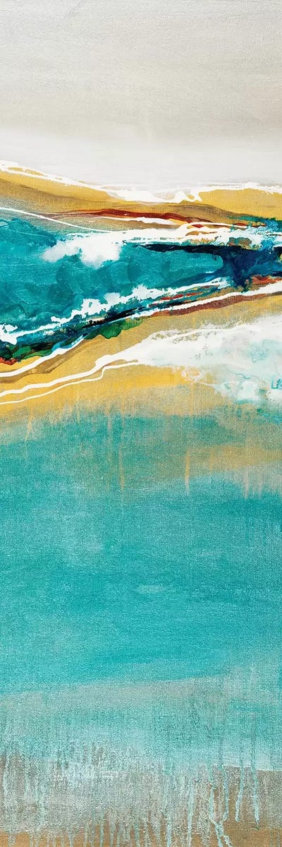 Aqua Quartz V1 by Liz Jardine framed canvas print