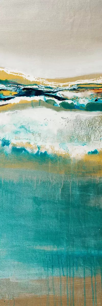 Aqua Quartz V2 by Liz Jardine framed canvas print