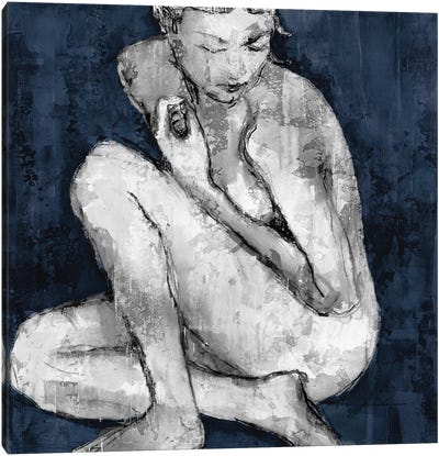 Grace I Canvas Art Print - Blue Nude Collection