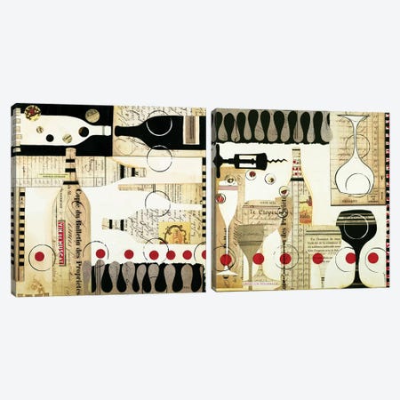 Deco Vino Diptych Canvas Print Set #JAR2HSET001} by Liz Jardine Canvas Artwork