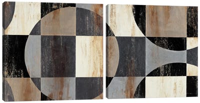 Interlocking Circles Diptych Canvas Art Print - Art Sets | Triptych & Diptych Wall Art
