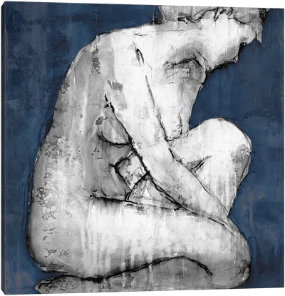 Poise I Canvas Art Print - Blue Nude Collection