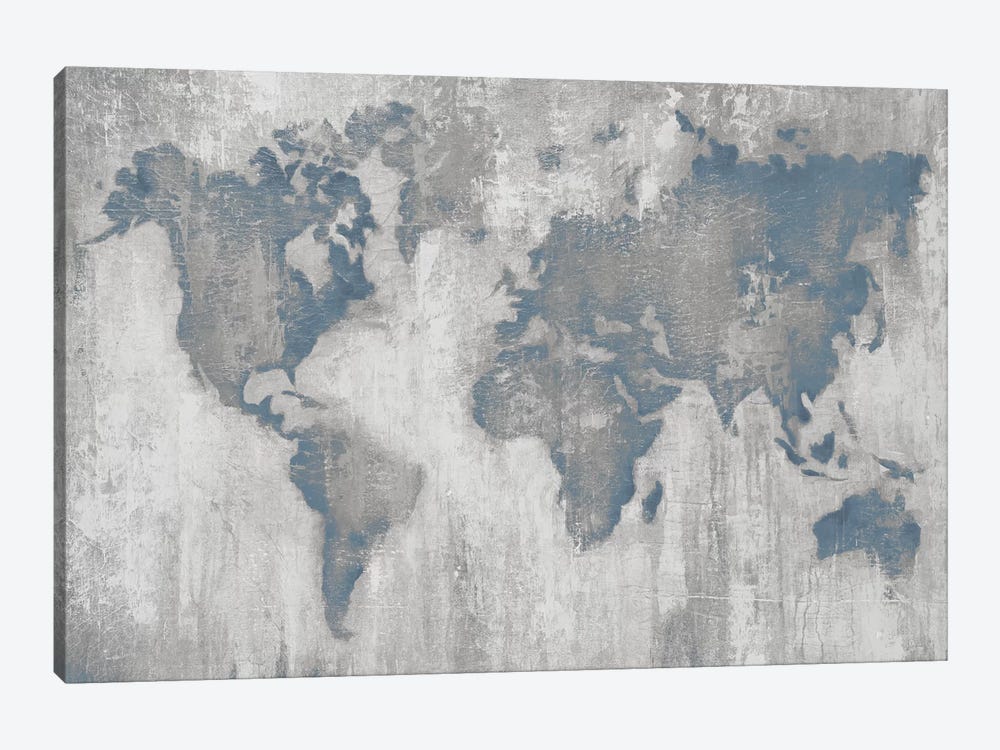 Map of the World V4 by Liz Jardine 1-piece Canvas Art Print