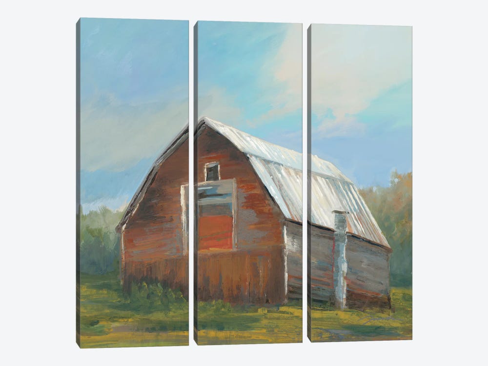 Red Barn by Liz Jardine 3-piece Canvas Art Print