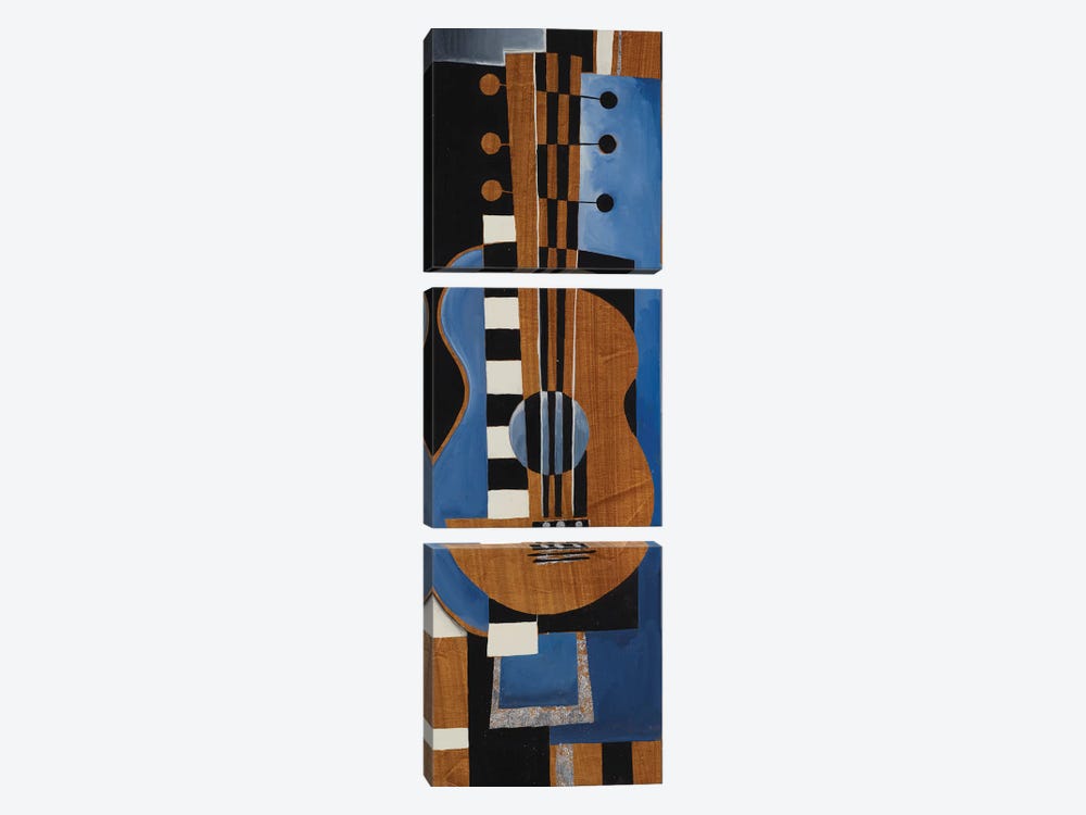 Blues Guitar by Liz Jardine 3-piece Canvas Print